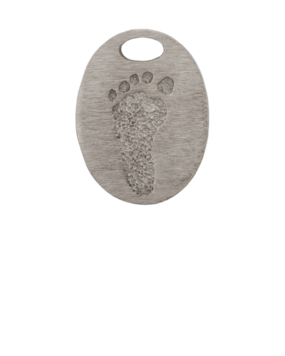 Oval Bronze Footprint Keepsake Pendant